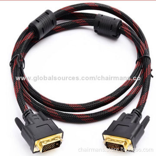Gold-plated DVI Cable for Computers and TV, 1.5-50m